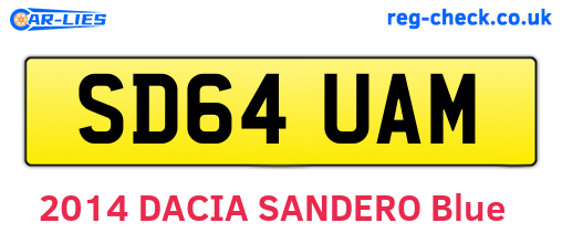 SD64UAM are the vehicle registration plates.