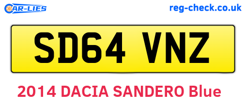 SD64VNZ are the vehicle registration plates.