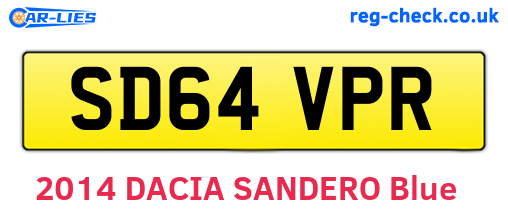 SD64VPR are the vehicle registration plates.