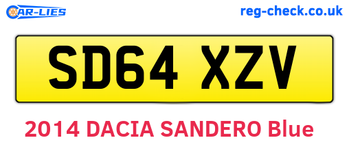 SD64XZV are the vehicle registration plates.