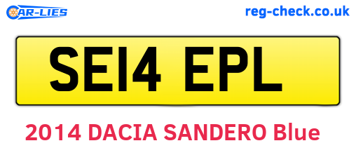 SE14EPL are the vehicle registration plates.