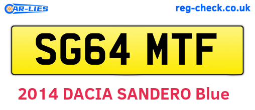 SG64MTF are the vehicle registration plates.