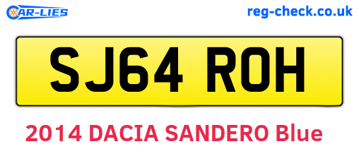 SJ64ROH are the vehicle registration plates.