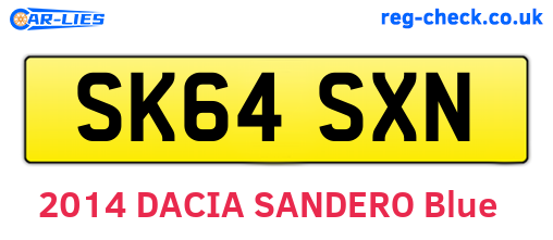 SK64SXN are the vehicle registration plates.