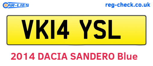 VK14YSL are the vehicle registration plates.