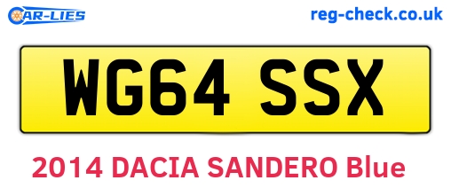 WG64SSX are the vehicle registration plates.