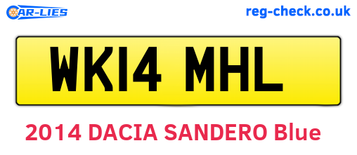 WK14MHL are the vehicle registration plates.