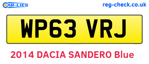 WP63VRJ are the vehicle registration plates.