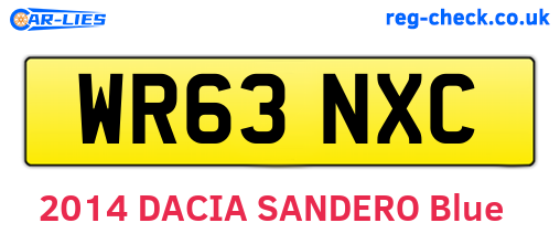 WR63NXC are the vehicle registration plates.