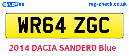 WR64ZGC are the vehicle registration plates.