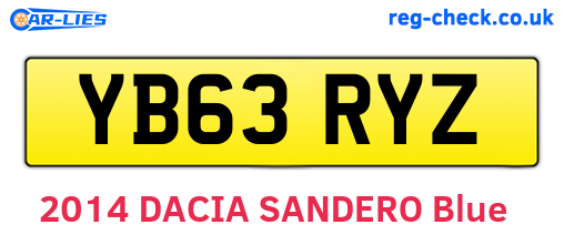 YB63RYZ are the vehicle registration plates.