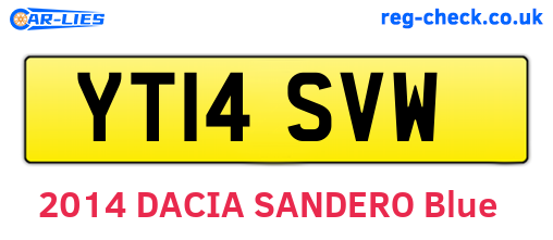 YT14SVW are the vehicle registration plates.