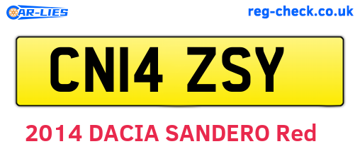 CN14ZSY are the vehicle registration plates.
