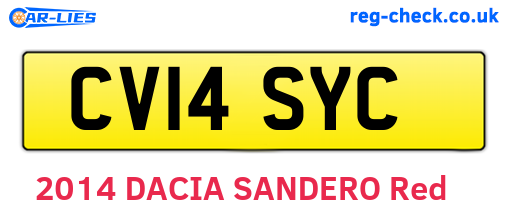 CV14SYC are the vehicle registration plates.
