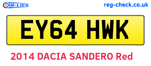 EY64HWK are the vehicle registration plates.