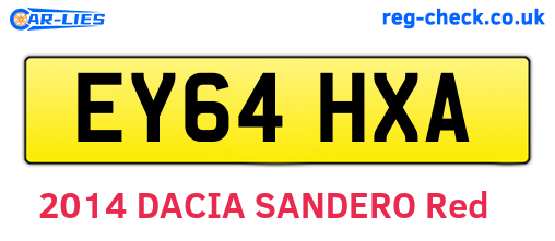 EY64HXA are the vehicle registration plates.