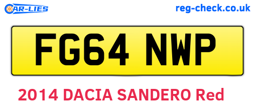 FG64NWP are the vehicle registration plates.