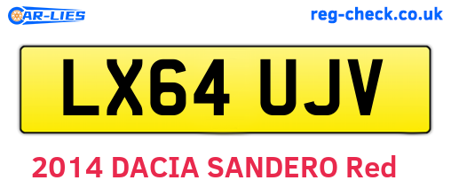 LX64UJV are the vehicle registration plates.