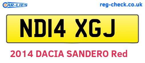ND14XGJ are the vehicle registration plates.