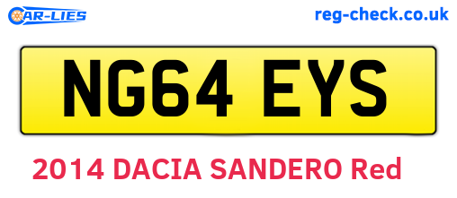 NG64EYS are the vehicle registration plates.
