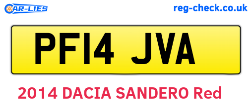 PF14JVA are the vehicle registration plates.