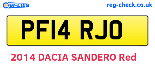 PF14RJO are the vehicle registration plates.