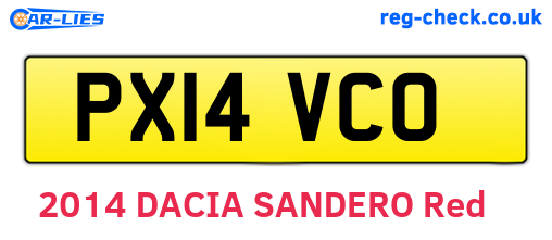 PX14VCO are the vehicle registration plates.