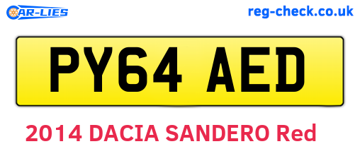 PY64AED are the vehicle registration plates.