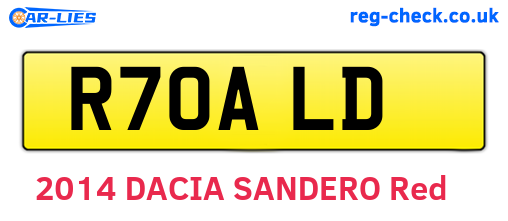 R70ALD are the vehicle registration plates.
