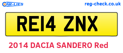 RE14ZNX are the vehicle registration plates.