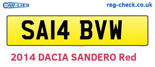 SA14BVW are the vehicle registration plates.