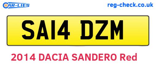 SA14DZM are the vehicle registration plates.