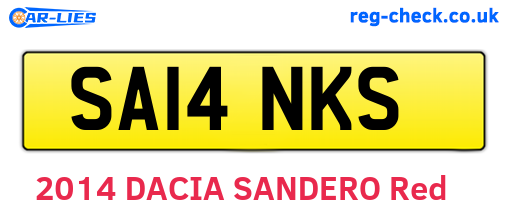 SA14NKS are the vehicle registration plates.