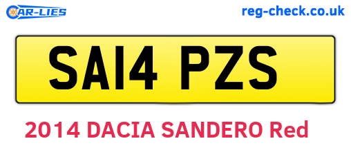 SA14PZS are the vehicle registration plates.