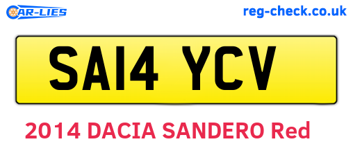 SA14YCV are the vehicle registration plates.
