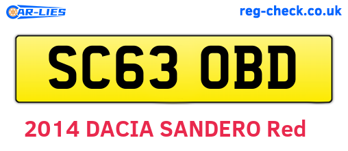 SC63OBD are the vehicle registration plates.