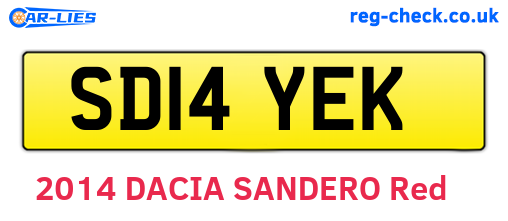 SD14YEK are the vehicle registration plates.