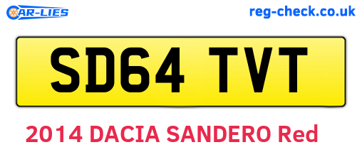 SD64TVT are the vehicle registration plates.
