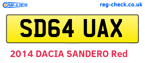 SD64UAX are the vehicle registration plates.