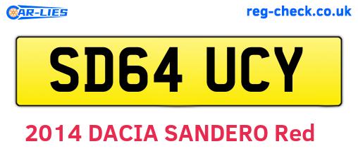 SD64UCY are the vehicle registration plates.