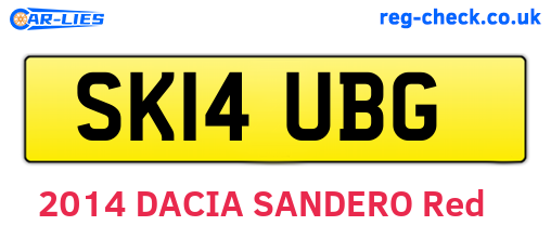 SK14UBG are the vehicle registration plates.