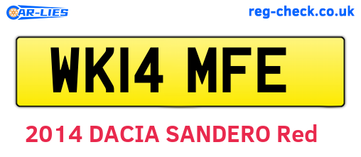 WK14MFE are the vehicle registration plates.