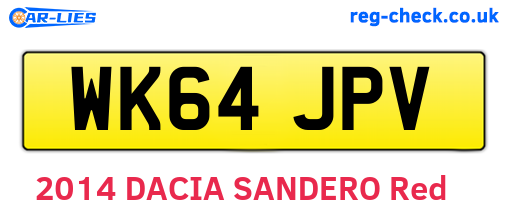 WK64JPV are the vehicle registration plates.