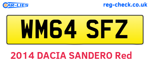 WM64SFZ are the vehicle registration plates.