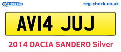 AV14JUJ are the vehicle registration plates.
