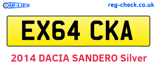 EX64CKA are the vehicle registration plates.