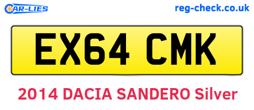EX64CMK are the vehicle registration plates.