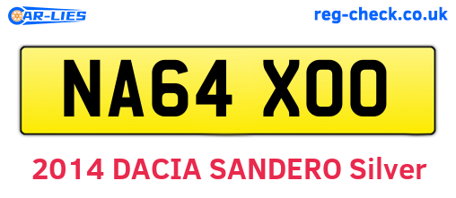 NA64XOO are the vehicle registration plates.