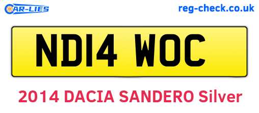 ND14WOC are the vehicle registration plates.