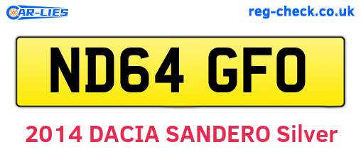 ND64GFO are the vehicle registration plates.